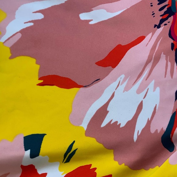 Kona Sol Womens One-piece Swimsuit Size Small Yellow Pink Floral Lightly Padded - Picture 6 of 16